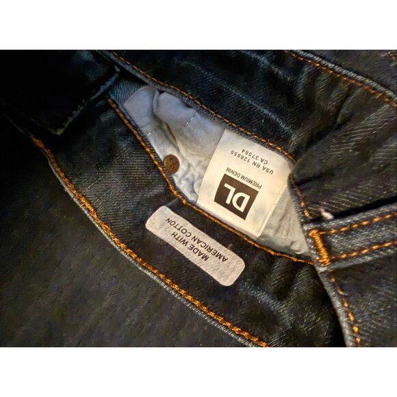 DL1961 Jeans Mens 35X32 Blue Russell Slim Straight Stretch Denim Pants Woodhall - Picture 4 of 6